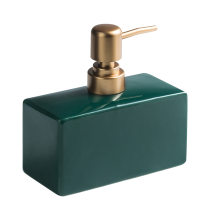 Ceramic Soap Dispenser, Flat Cuboid Bottle for Kitchen Bathroom