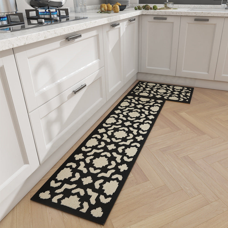 Feblilac Flowers Kitchen Mat, Waterproof and Oil-proof Carpet, Leave-in Washable, Wipeable, Long Strip, Non-sl