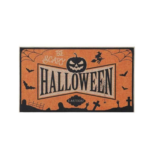 Feblilac Orange Halloween Horror PVC Coil Door Mat