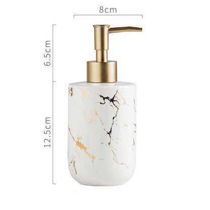 Ceramic Soap Dispenser, Marble Texture Bottle for Kitchen Bathroom