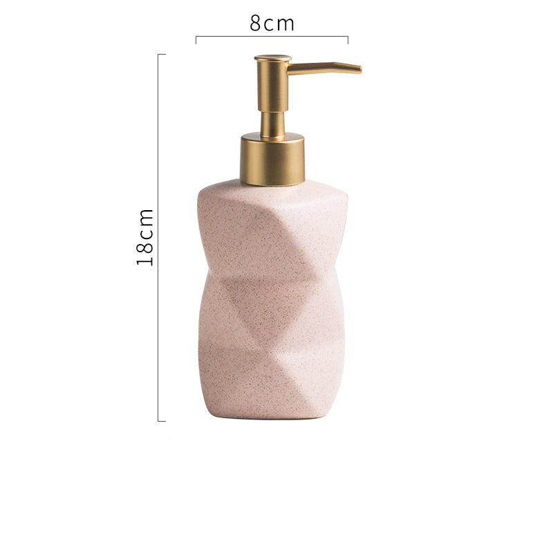 Ceramic Dimond Shape Soap Dispenser, Liquid Soap Pump Bottle - view 9