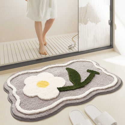 Feblilac Back To Nature Flower Bath Mat Home Decor