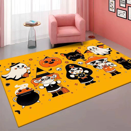 Feblilac Cute Cartoon Halloween Horror Ghost Festival Handmade Tufted Acrylic Livingroom Carpet Area Rug