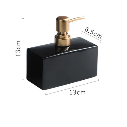 Ceramic Soap Dispenser, Flat Cuboid Bottle for Kitchen Bathroom