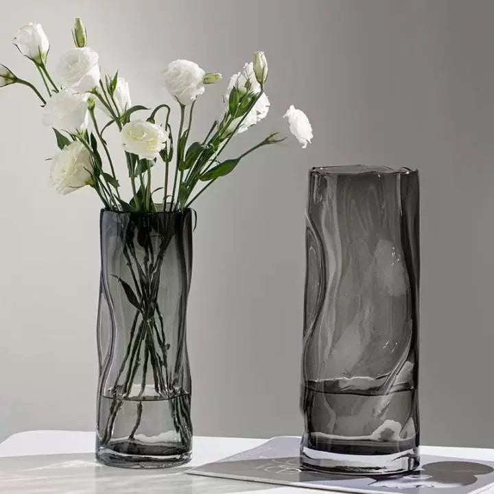 Feblilac Glass Vase Ornament Ins Modern Simple Living Room Dining Table Vase High-end Decoration - view 4