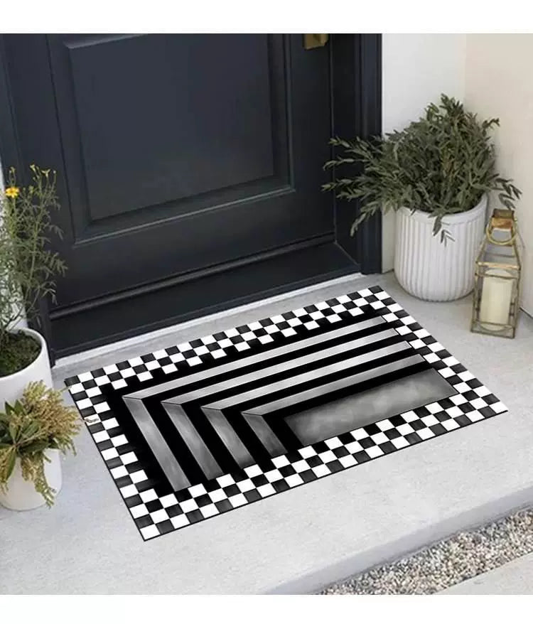 Feblilac Bright Woman Hair PVC Coil Door Mat