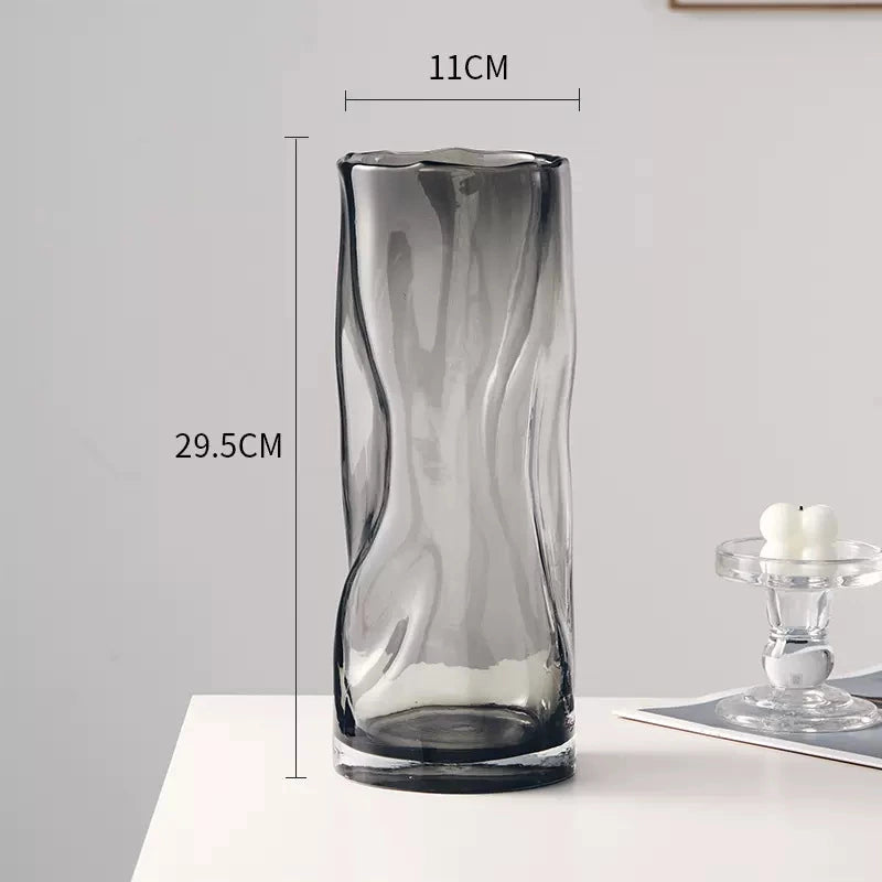 Feblilac Glass Vase Ornament Ins Modern Simple Living Room Dining Table Vase High-end Decoration - view 12