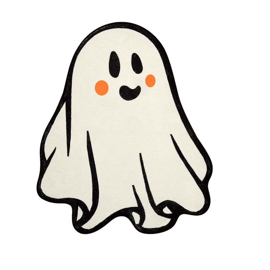 Feblilac Cute Ghost White and Grey Halloween Tufted Bath Mat - view 4