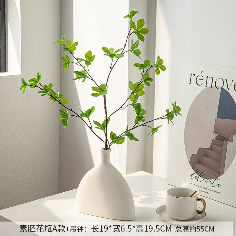 Feblilac Water Stone Ficus Ceramic Vase Ornament Living Room Flower Arrangement Entrance TV Cabinet Green Plan - view 22