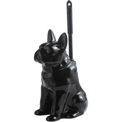 Feblilac Cute Ceramic Dog Toilet Brush Holder for Bathroom