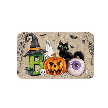 Feblilac Halloween Horror Boo Pumpkin PVC Coil Door Mat