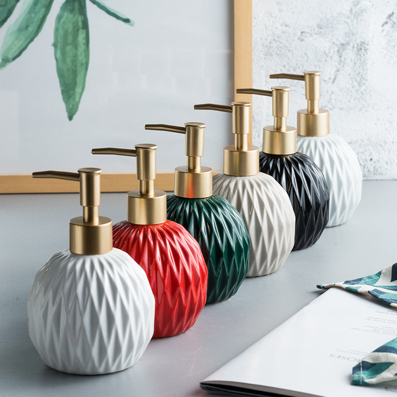 Ceramic Soap Dispenser, Round Bottle for Kitchen Bathroom - view 4