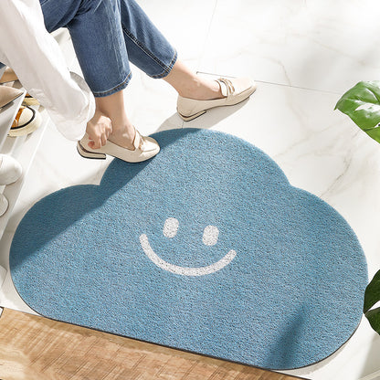 Cute Cartoon Cloud Door Mat, Dust-Removal Entryway Rug, Floor Mat for Home Entry, Non-Slip Carpet PVC Foot Mat