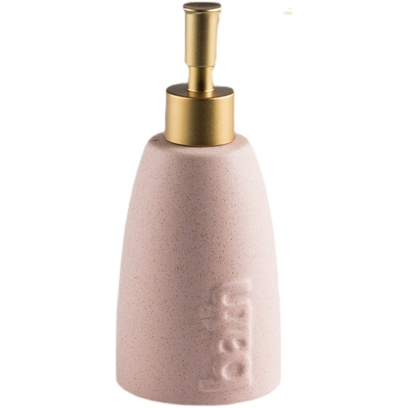 Solid Color Ceramic Soap Dispenser, BATH Bottle for Bathroom Shampoo Liquid Shower Gel