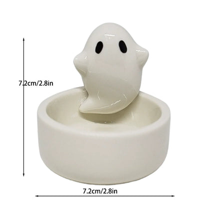 Feblilac Creative Cute Ghost Candle Holder Ceramic Scented Candle Desktop Decoration Props Halloween Gifts