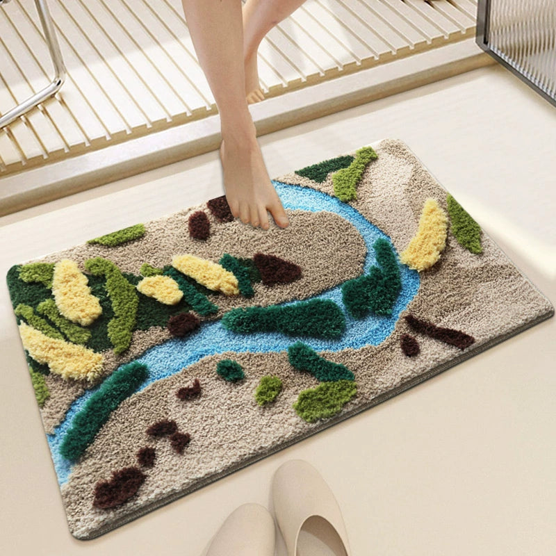 Feblilac River Moss Tufted Bath Mat