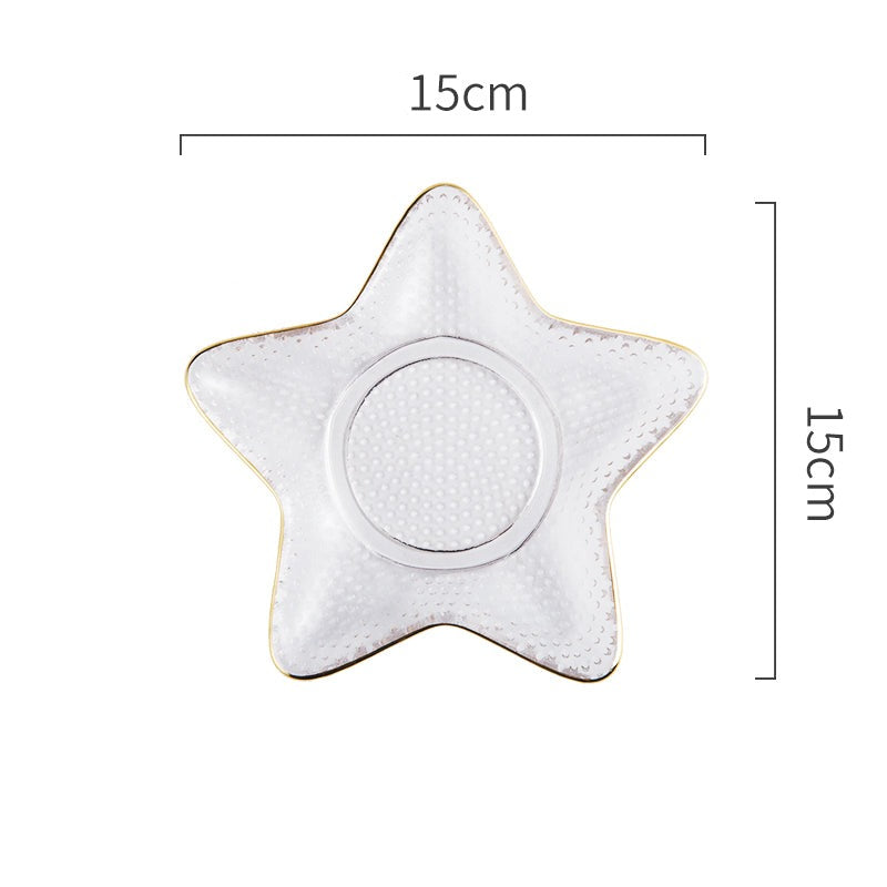 Glass Starfish Shell Tray, Soap Holder for Bathroom Kitchen