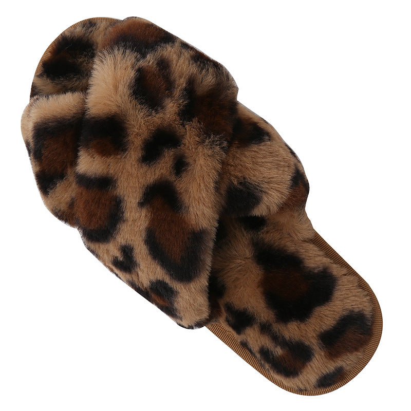 Fuzzy Cross Band Slippers for Women Girl - view 10