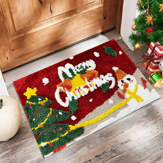 Feblilac Absorbent 3D Three-dimensional Christmas Tufted Bath Mat