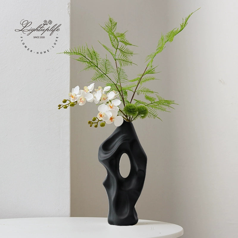 Feblilac Yamagata Vase Ornament, Living Room Entrance Decoration, Chinese Retro Design, Pottery Pot Ceramic Fl - view 30