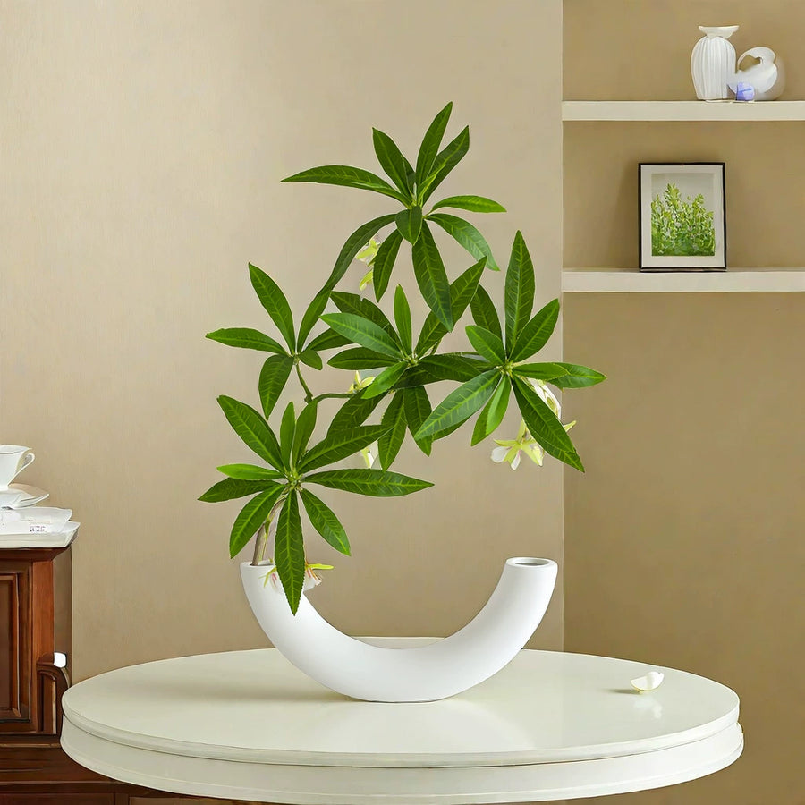 Feblilac Water Stone Ficus Ceramic Vase Ornament Living Room Flower Arrangement Entrance TV Cabinet Green Plan - view 3