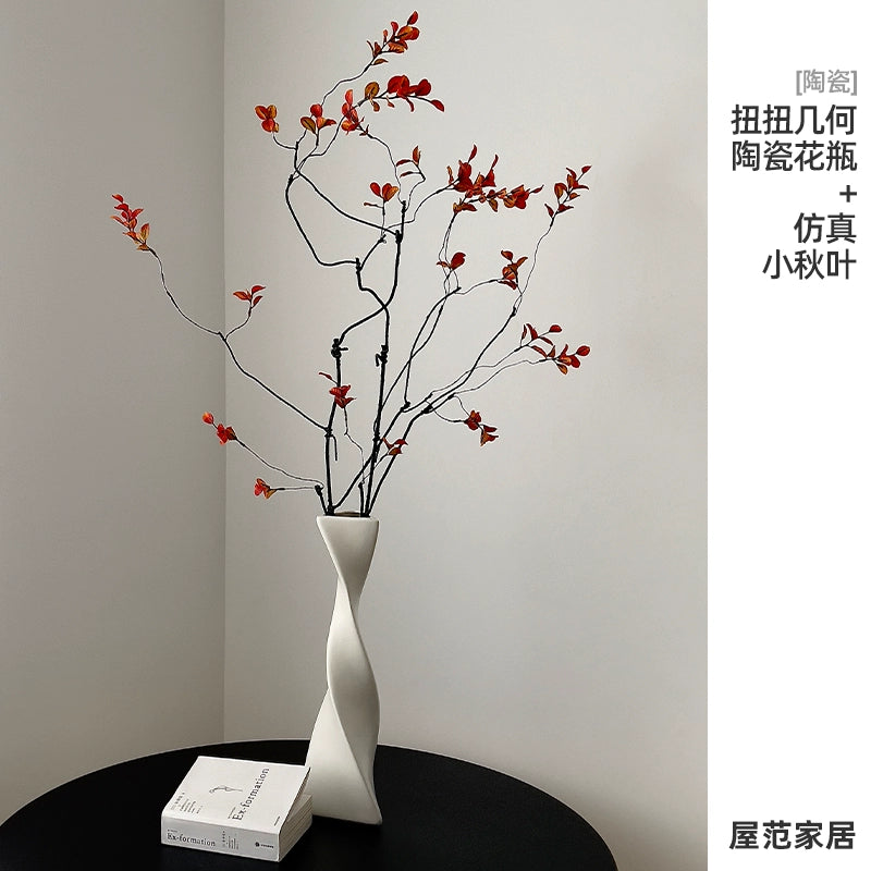 Feblilac Vase Ornament Living Room Flower Arrangement Ceramic High-end Sense Black Art Dried Flower Creative W - view 22