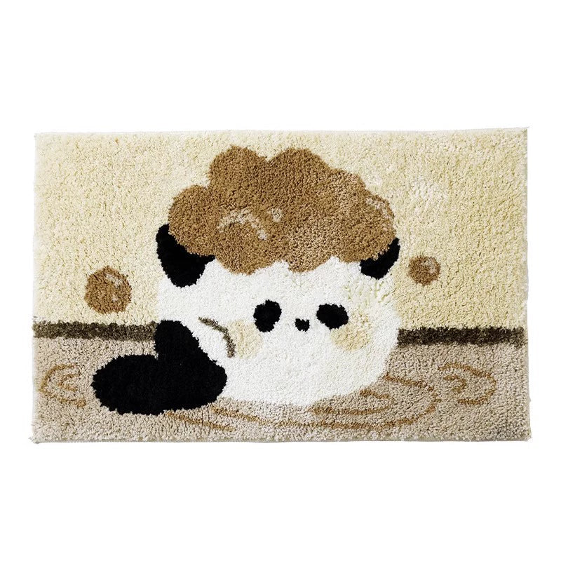 Feblilac Easter Shower Panda Tufted Bath Mat