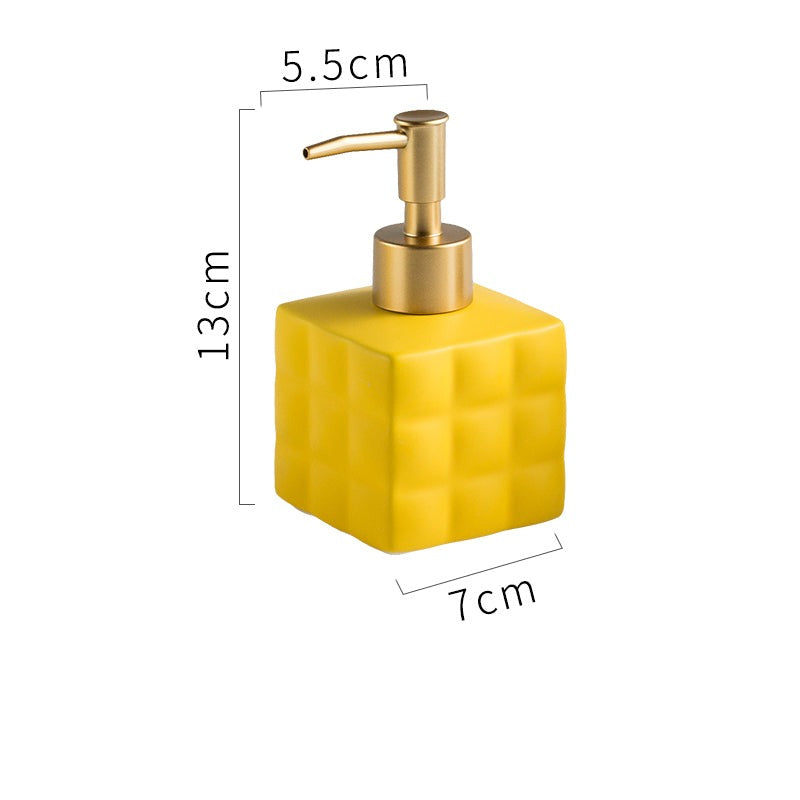 Ceramic Soap Dispenser, Cube Bottle for Kitchen Bathroom