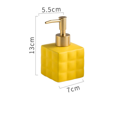 Ceramic Soap Dispenser, Cube Bottle for Kitchen Bathroom