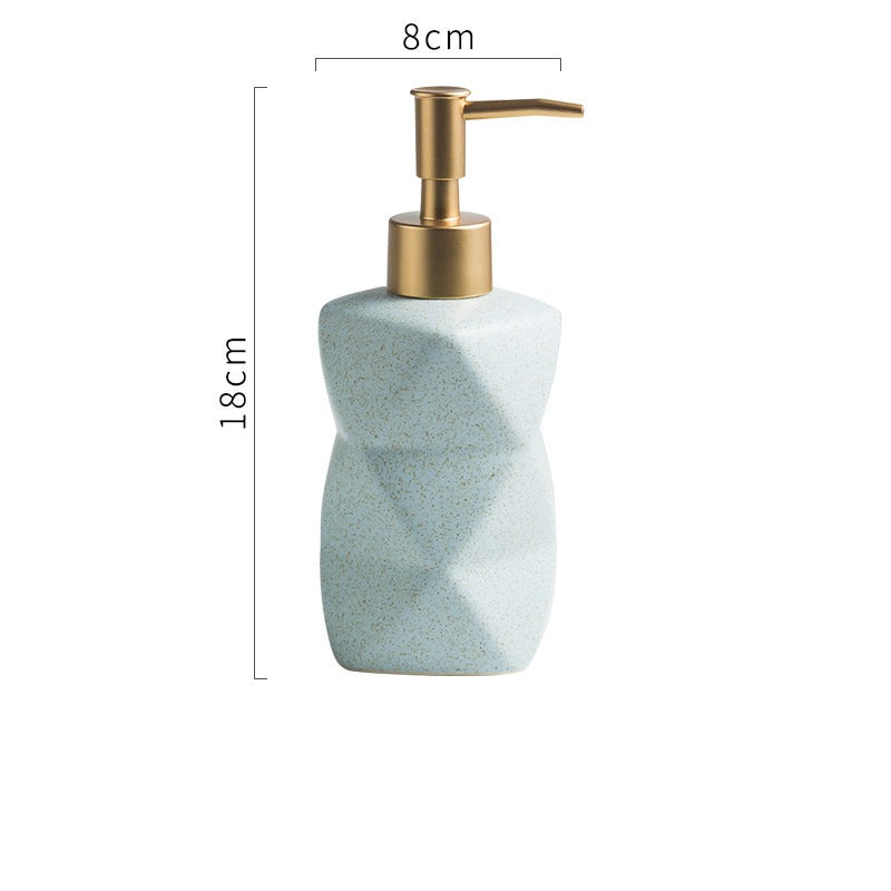 Ceramic Dimond Shape Soap Dispenser, Liquid Soap Pump Bottle