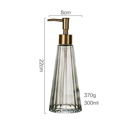 Light Green Glass Soap Dispenser, Circular Cone Pump Bottle, 360ml/12.3 oz