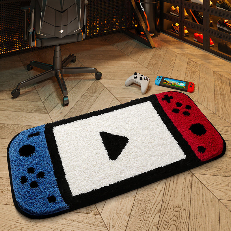 Feblilac Cartoon Game Paused Tufted Bath Mat