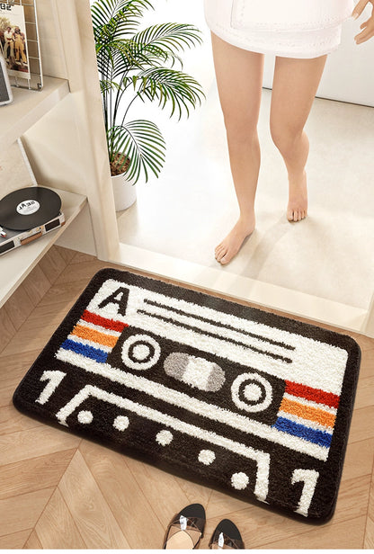 Feblilac Vintage Tape Tufted Bath Mat