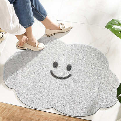 Cute Cartoon Cloud Door Mat, Dust-Removal Entryway Rug, Floor Mat for Home Entry, Non-Slip Carpet PVC Foot Mat