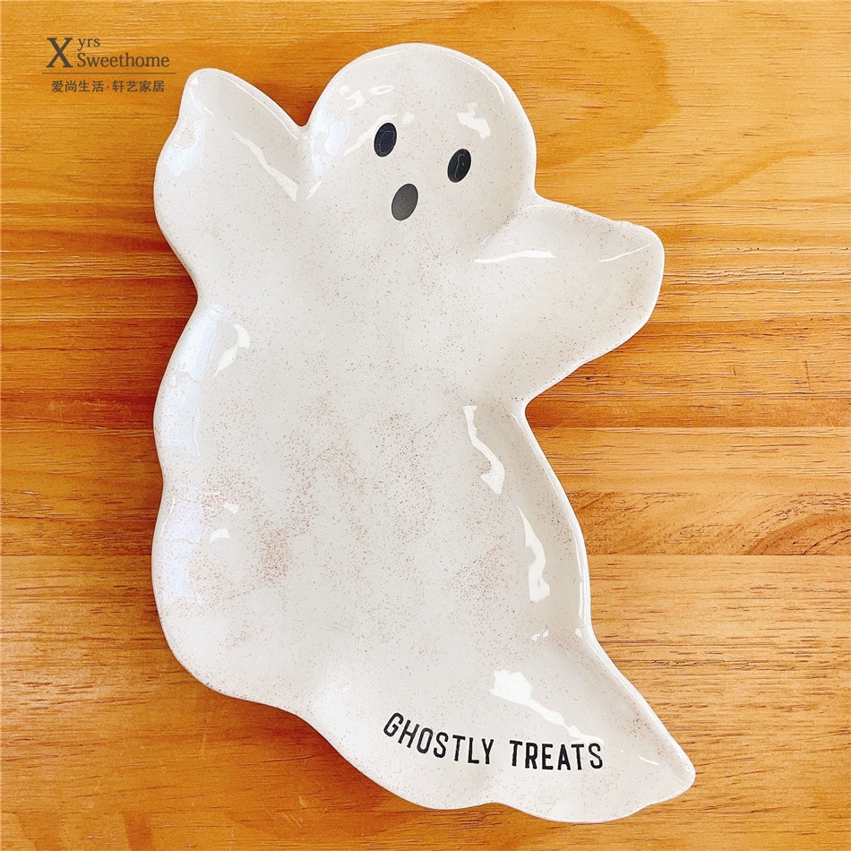 Feblilac Halloween Décor Ceramic Plate Halloween Dinner Plate Triple Dish Plate Children's Cartoon Festive Par - view 10