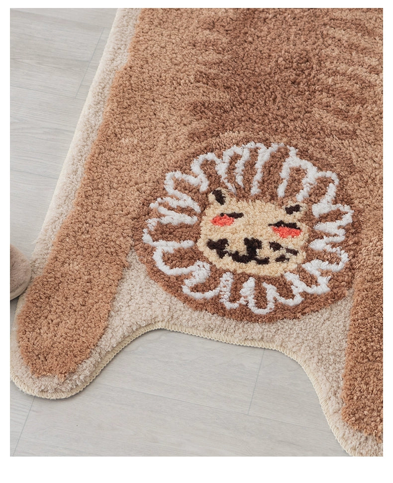 Feblilac Lion Tufted Bath Mat