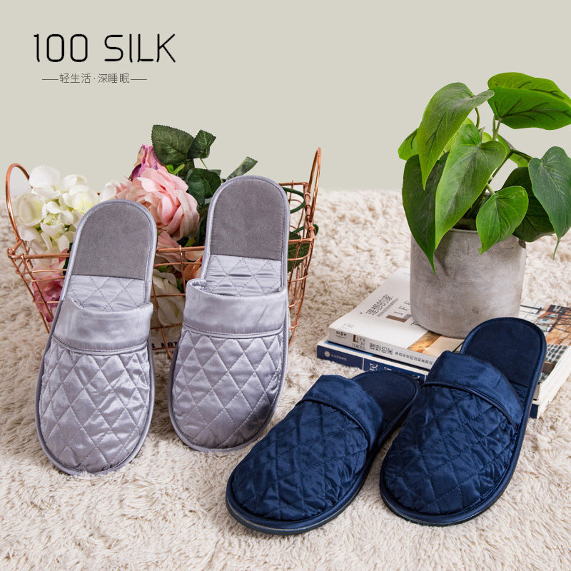 Silk Slippers, 19 Momme Non-Slip Backing Mules, 100% Silk