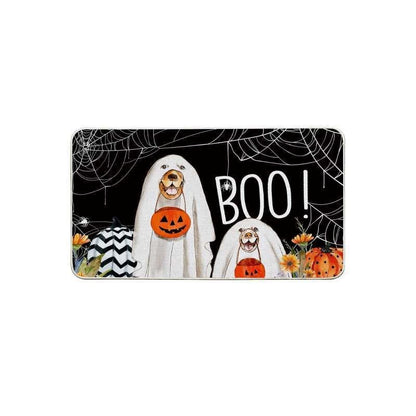 Feblilac Halloween Horror Pumpkin and Dogs PVC Coil Door Mat