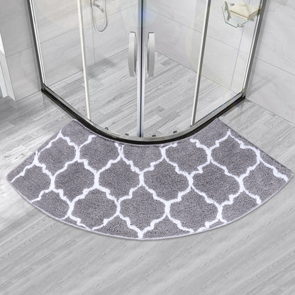 Fan Shaped Shower Mat, Soft Tufted Bath Mat