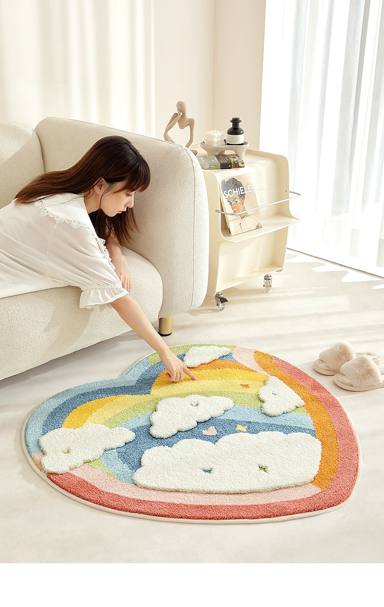 Feblilac Rainbow World Handmade Tufted Acrylic Livingroom Carpet Area Rug - view 2