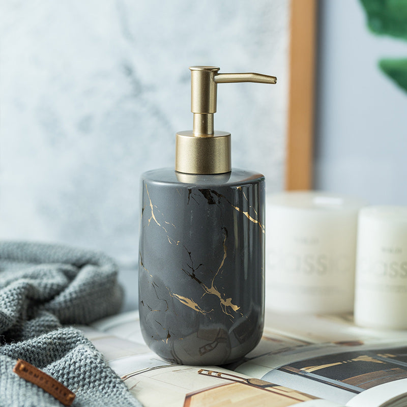 Ceramic Soap Dispenser, Marble Texture Bottle for Kitchen Bathroom - view 3