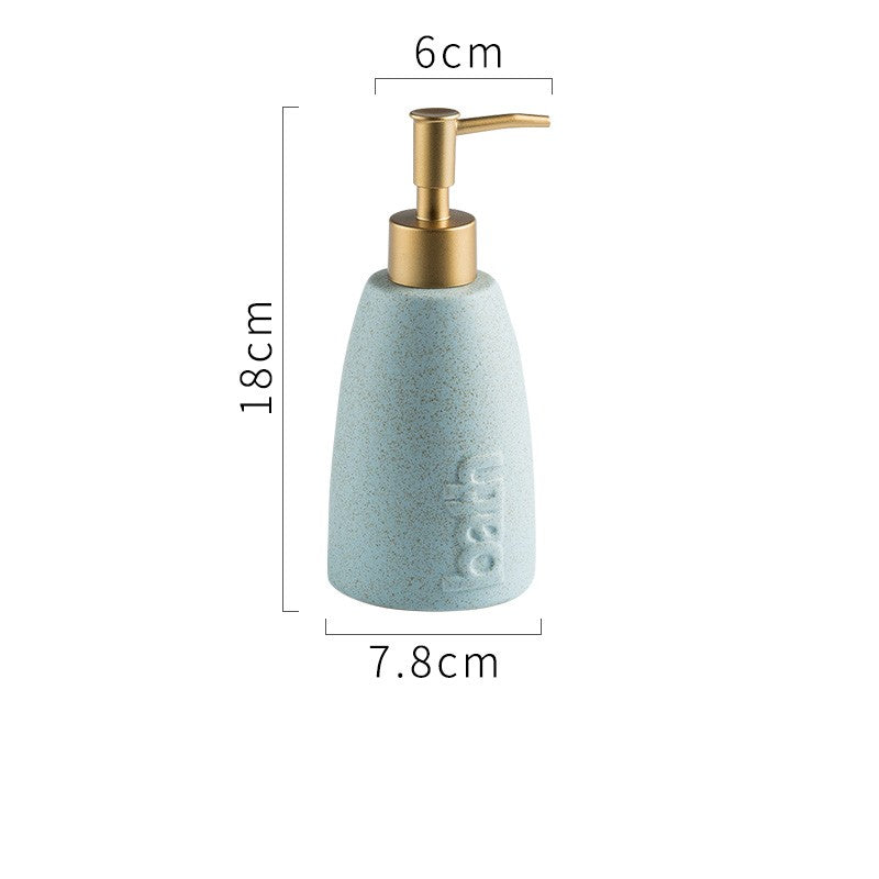 Solid Color Ceramic Soap Dispenser, BATH Bottle for Bathroom Shampoo Liquid Shower Gel - view 6