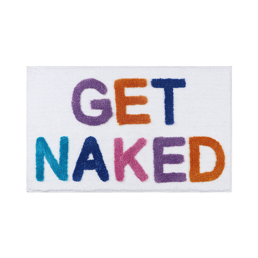 Get Naked Bath Mat, Colorful Letters