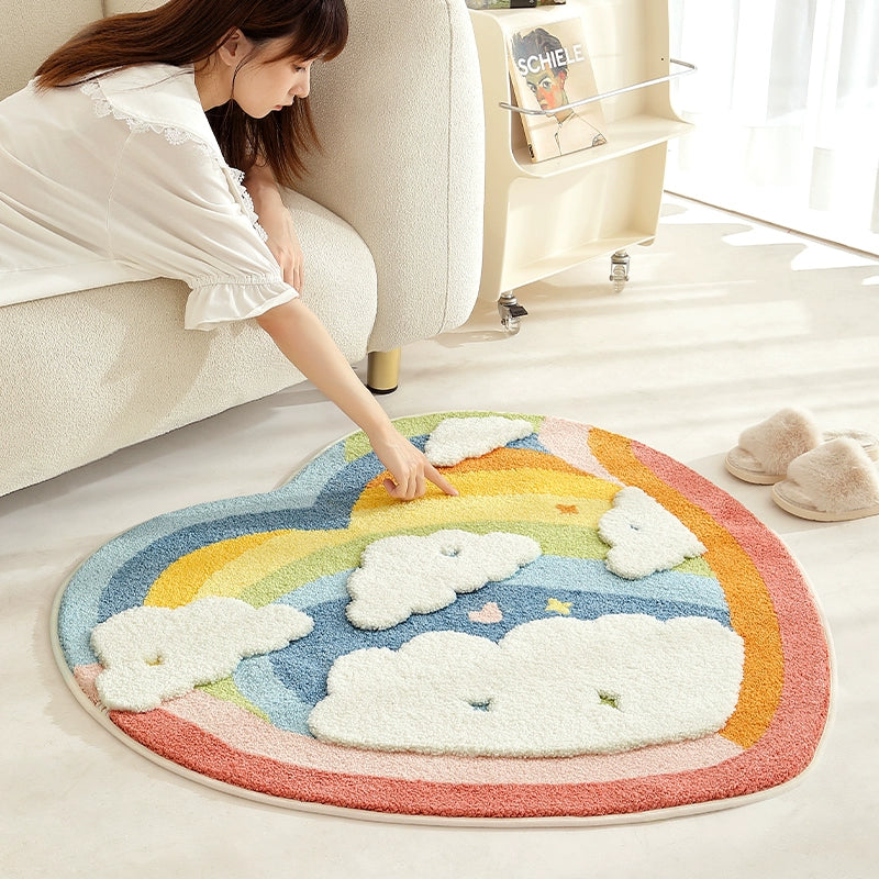 Feblilac Rainbow World Handmade Tufted Acrylic Livingroom Carpet Area Rug