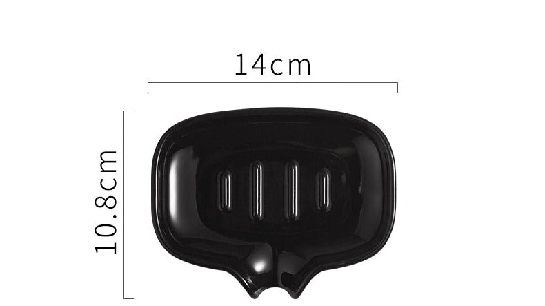 Feblilac Ceramic Cat-Ear Shape Soap Holder for Bathroom