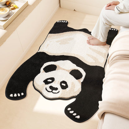 Feblilac Cartoon Animals Panda Tufted Bath Mat