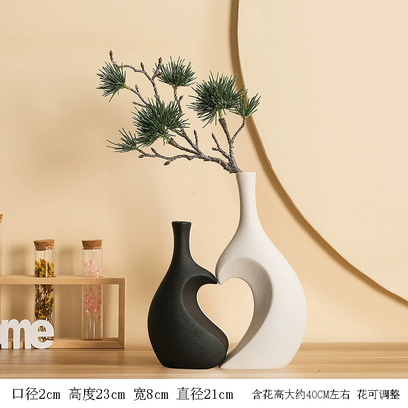 Feblilac Vase High-end Housewarming Gift Living Room Luxury Simulation Flower Chinese Decoration Ornament - view 40