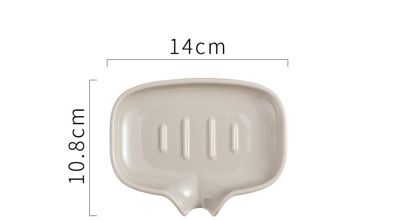 Feblilac Ceramic Cat-Ear Shape Soap Holder for Bathroom - view 10