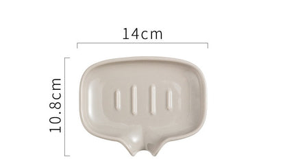 Feblilac Ceramic Cat-Ear Shape Soap Holder for Bathroom