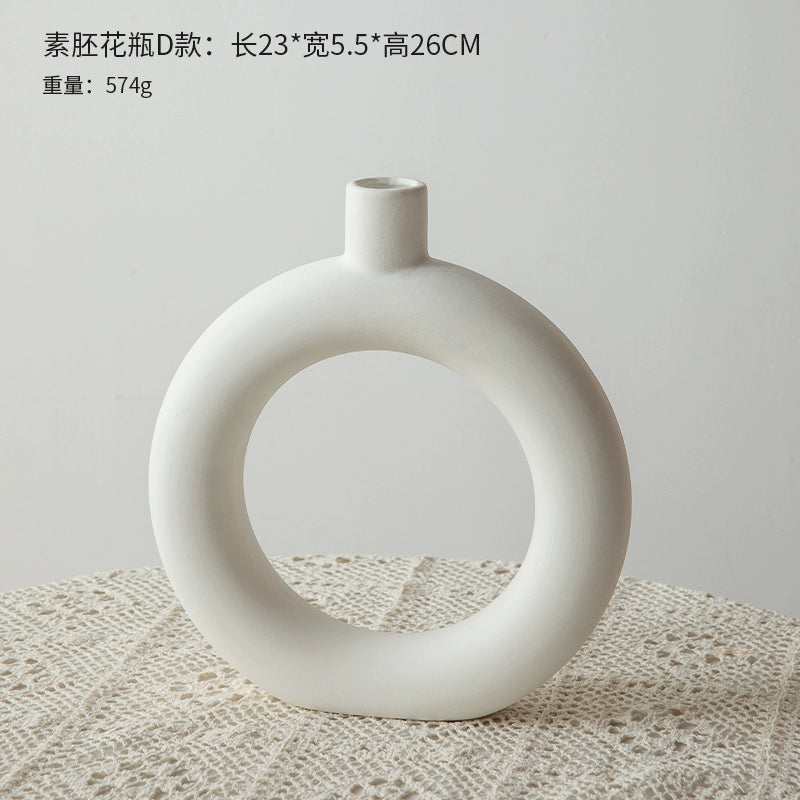Feblilac Water Stone Ficus Ceramic Vase Ornament Living Room Flower Arrangement Entrance TV Cabinet Green Plan - view 28